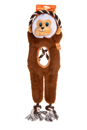 Growl Jungle Tugz Max de Aap - Duurzaam Pluche en Touw Speelgoed