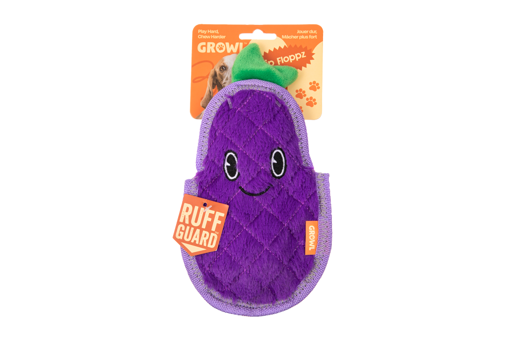 Growl Flip Floppz Eddie de Aubergine Speelgoed voor Honden - afbeelding 1