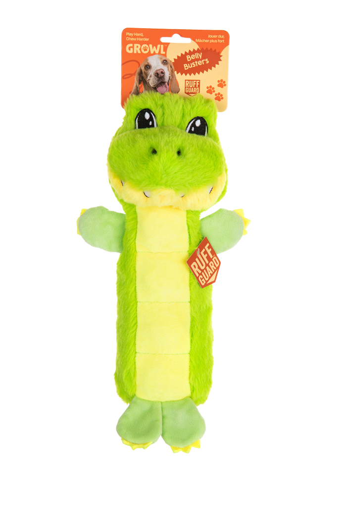 Growl Belly Busters Gary de Krokodil - Zacht en Stevig Hondenspeelgoed - afbeelding 1