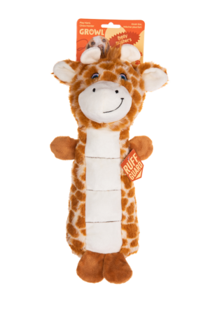 Growl Belly Busters Ginny de Giraffe - Pluche Hondenspeeltje
