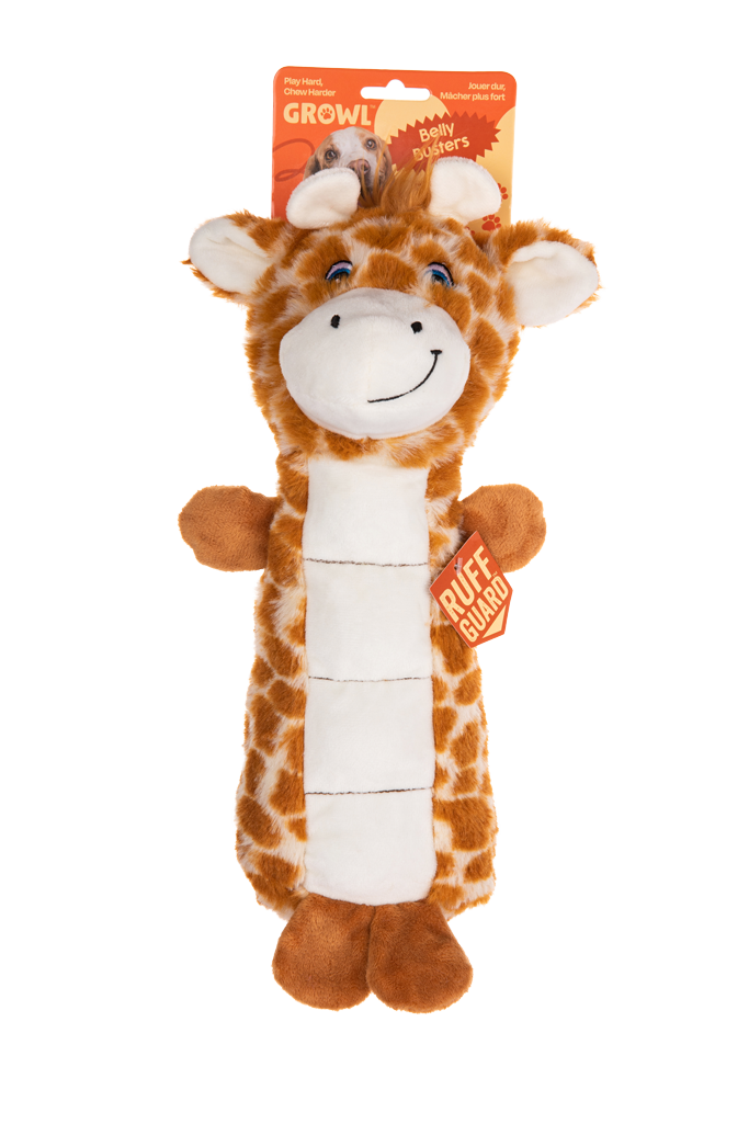 Growl Belly Busters Ginny de Giraffe - Pluche Hondenspeeltje - afbeelding 1