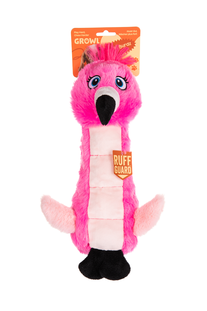 Growl Belly Burdz Fione de Flamingo hondenspeeltje - afbeelding 1
