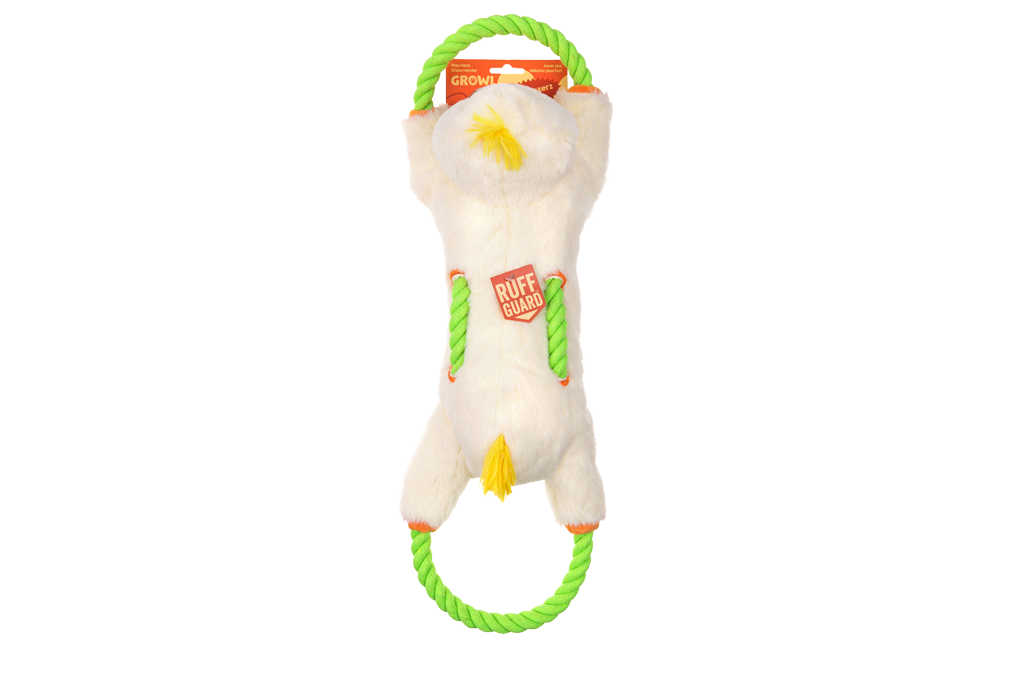 Growl Haystackerz Quacker de Eend - Touw- en Pluche Hondenspeeltje - afbeelding 1