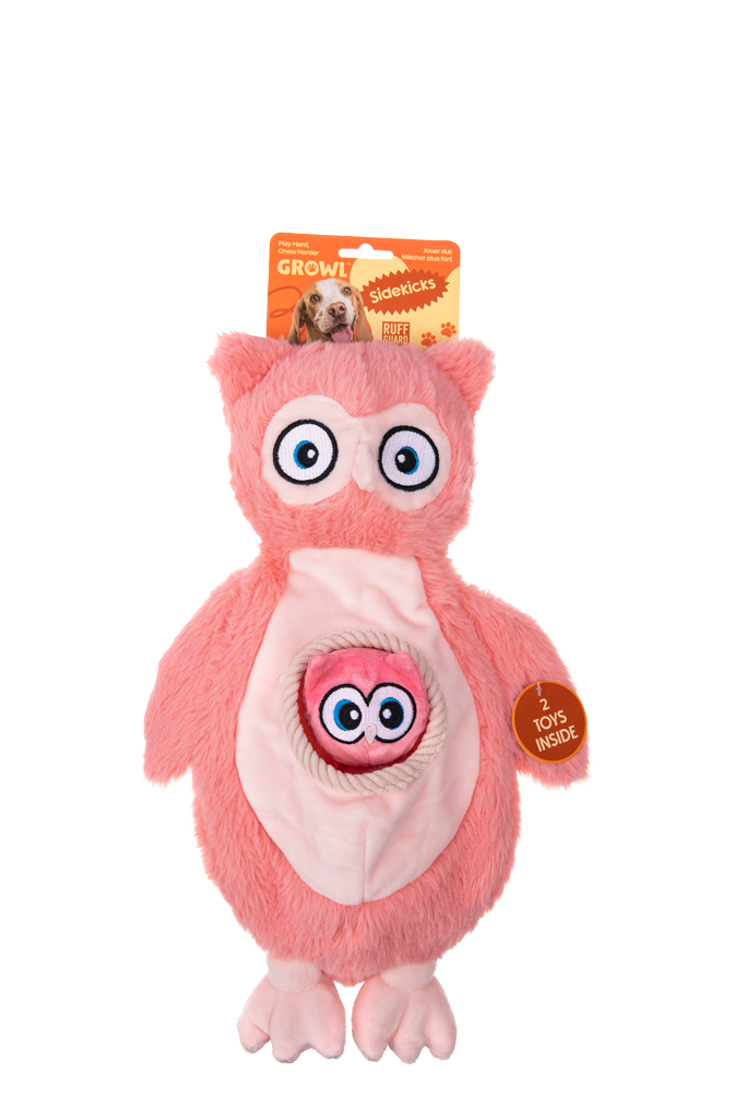 Growl Sidekicks Hoot en Hootlet - Zachte Pluche Speeltjes voor Honden - afbeelding 1
