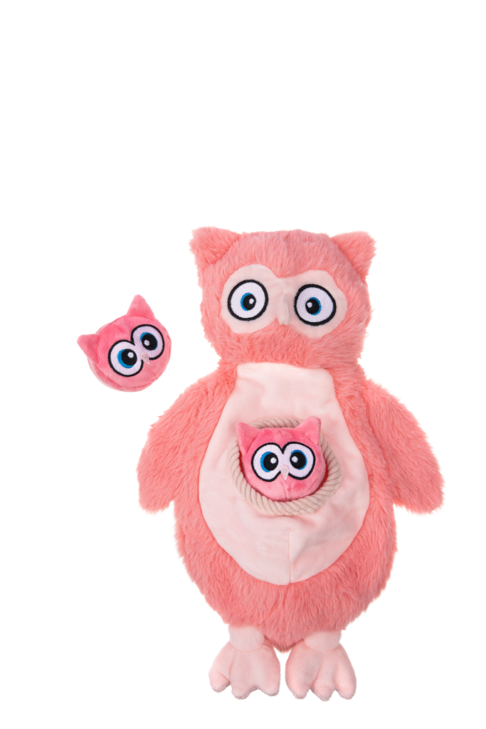 Growl Sidekicks Hoot en Hootlet - Zachte Pluche Speeltjes voor Honden - afbeelding 2