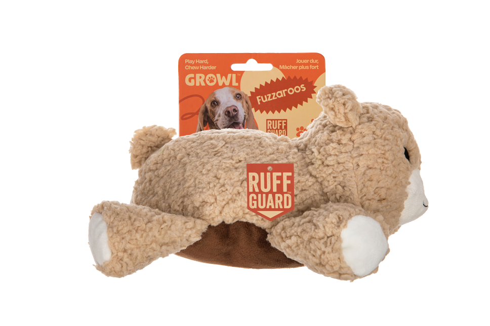 Growl Fuzzaroos Benny de Beer - Pluche Hondenspeeltje met Pieper - afbeelding 1