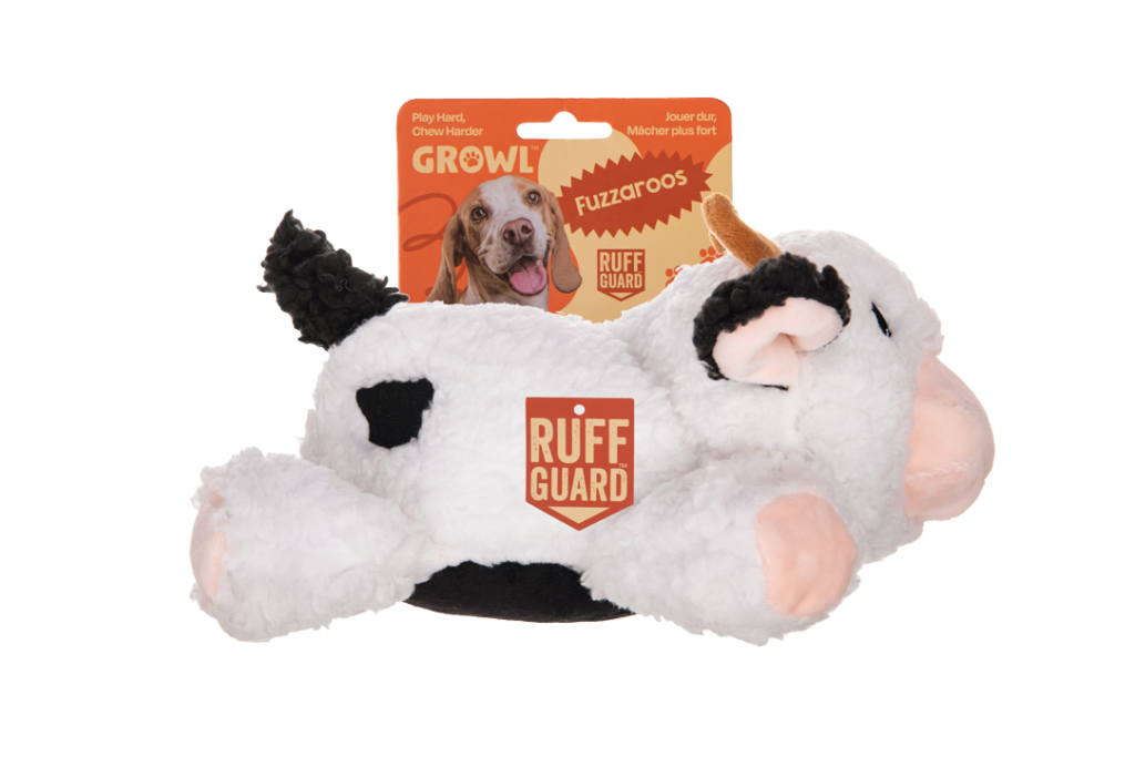 Growl Fuzzaroos Coco de Koe - Zacht Pluche Hondenspeeltje met Pieper - afbeelding 1