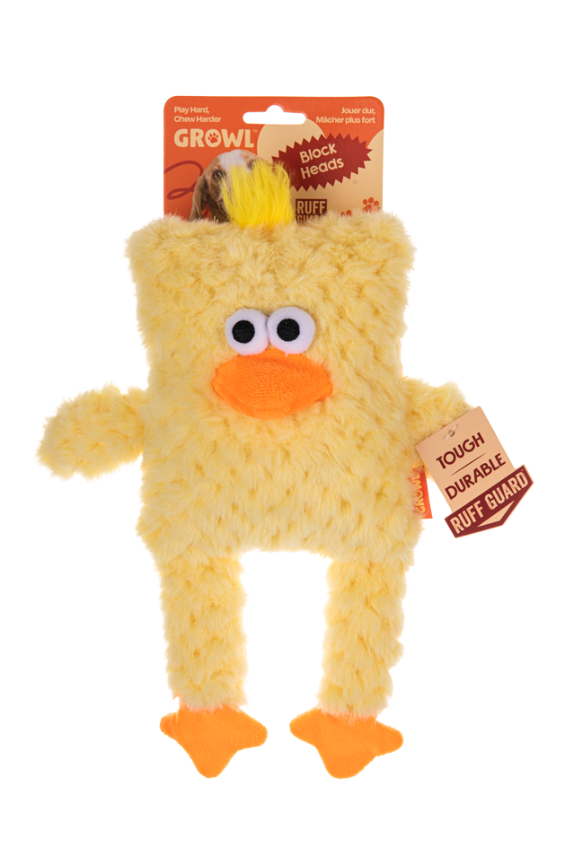 Growl Block Heads Cheepers het Kuikentje - Pluche Hondenspeeltje - afbeelding 1