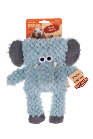 Growl Block Heads Trunky de Olifant - Pluche Hondenspeeltje