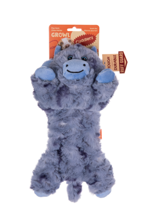 Growl Cuddlerz Chewy de Koe - Pluche Hondenspeeltje met Piepers