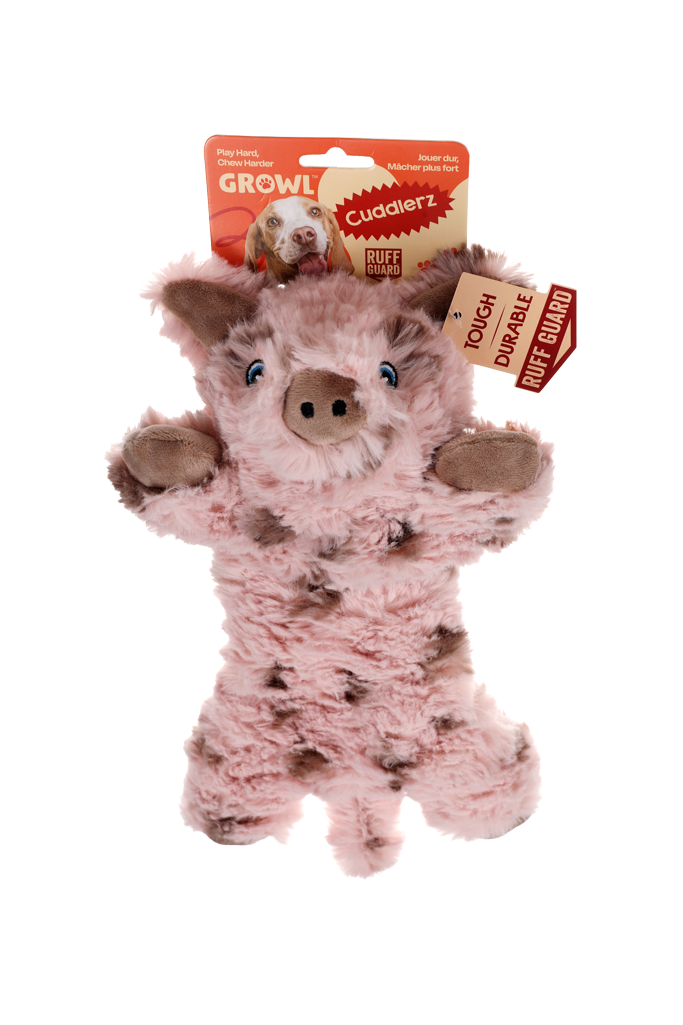 Growl Cuddlerz Snorters het Varken - Pluche Hondenspeeltje met Piepers - afbeelding 1
