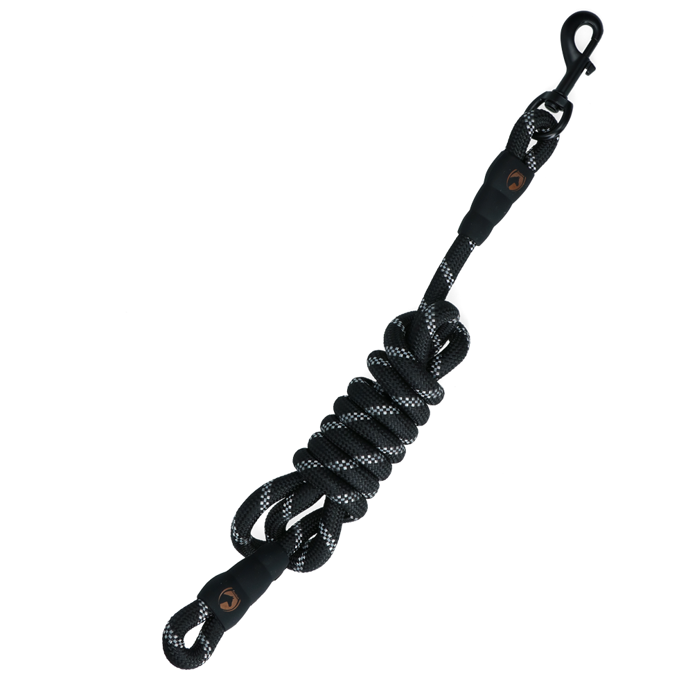 Halstertouw Exclusive Reflective Zwart - 2 meter - afbeelding 2