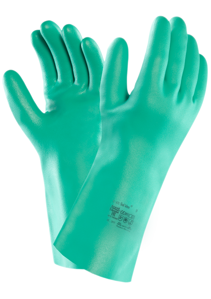 Handschoen Sol-Vex Maat 11 XXL - Nitril Chemische Bescherming - afbeelding 1