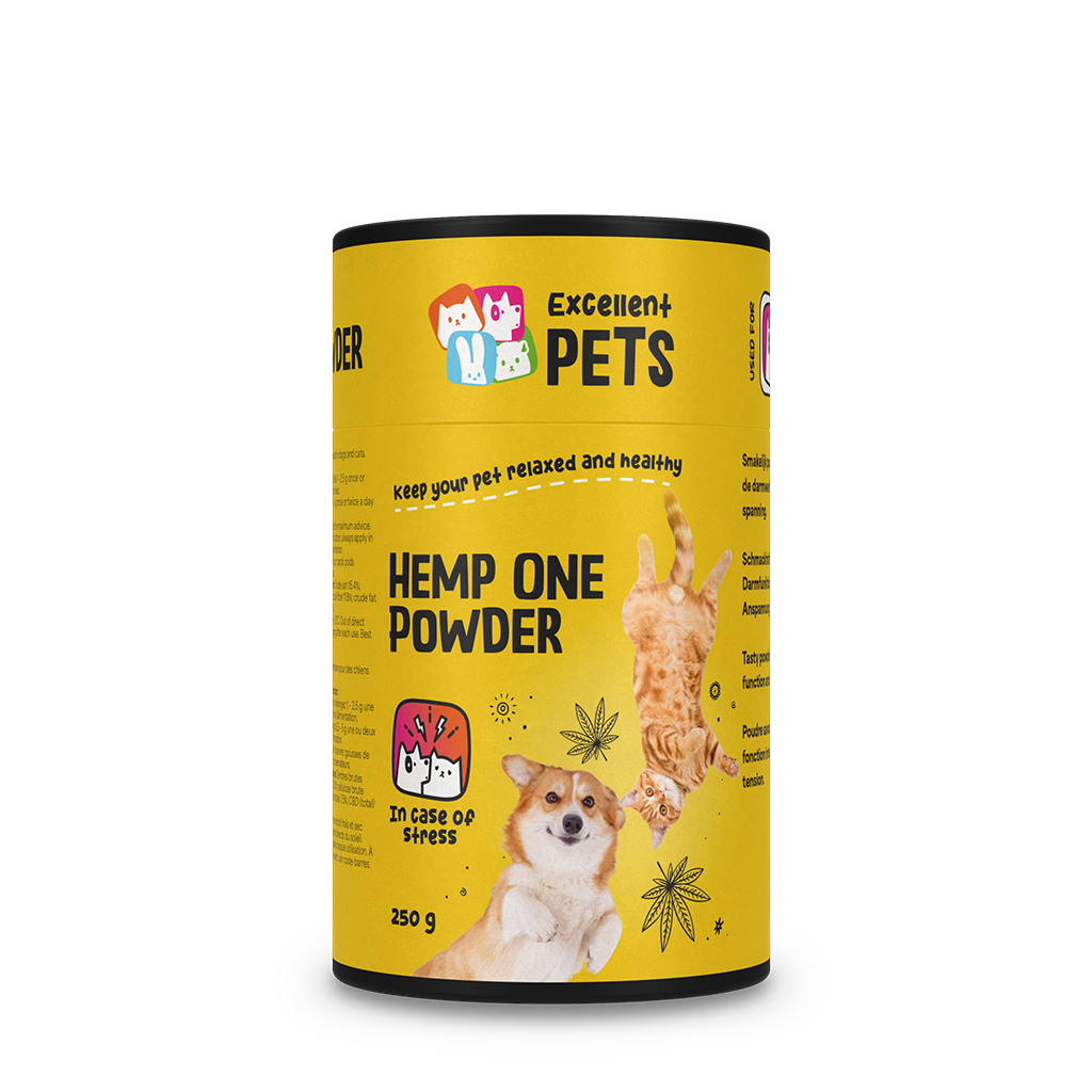 Excellent Pets Hemp One Powder 250 g - Hennepbloem poeder voor honden en katten - afbeelding 1