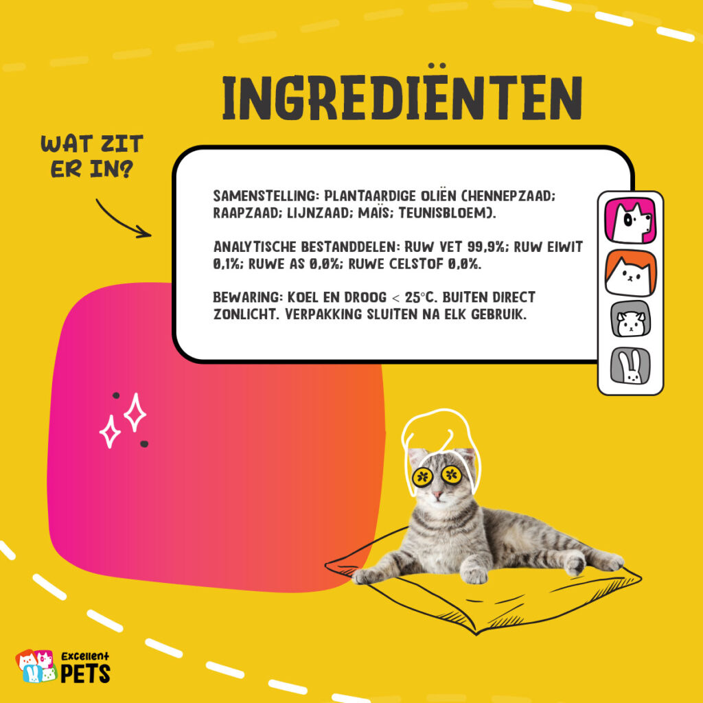 Excellent Pets HempOne + Omega Oil 100 ml voor honden en katten - afbeelding 4