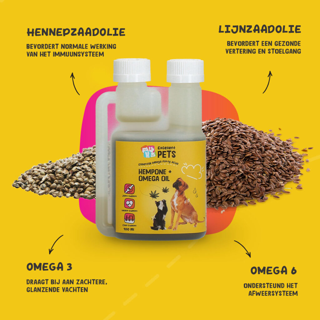 Excellent Pets HempOne + Omega Oil 100 ml voor honden en katten - afbeelding 5