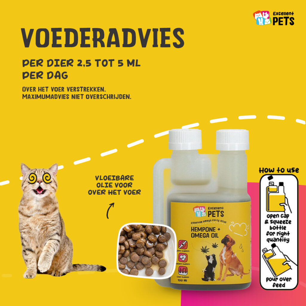 Excellent Pets HempOne + Omega Oil 100 ml voor honden en katten - afbeelding 6