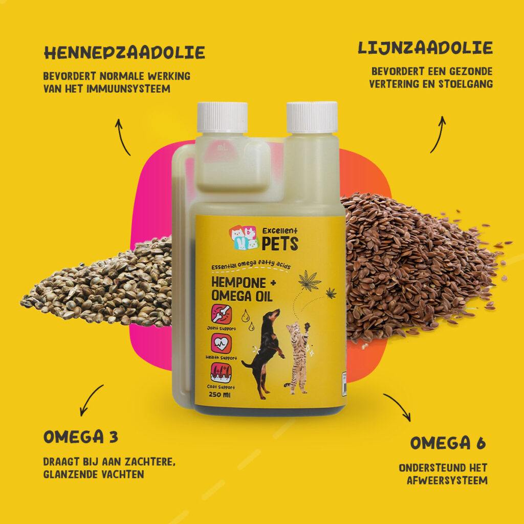 Excellent Pets HempOne + Omega Oil 250 ml voor honden en katten - afbeelding 5