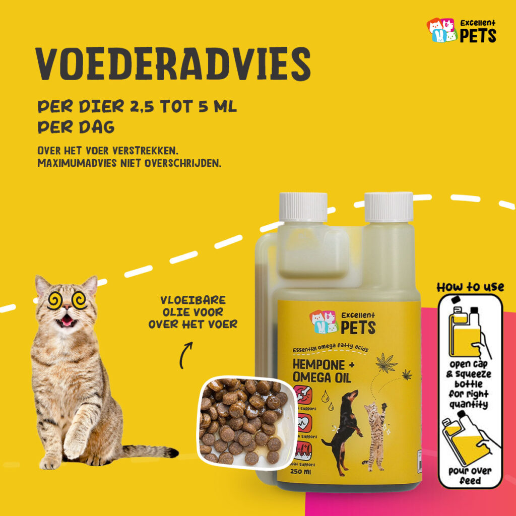 Excellent Pets HempOne + Omega Oil 250 ml voor honden en katten - afbeelding 2