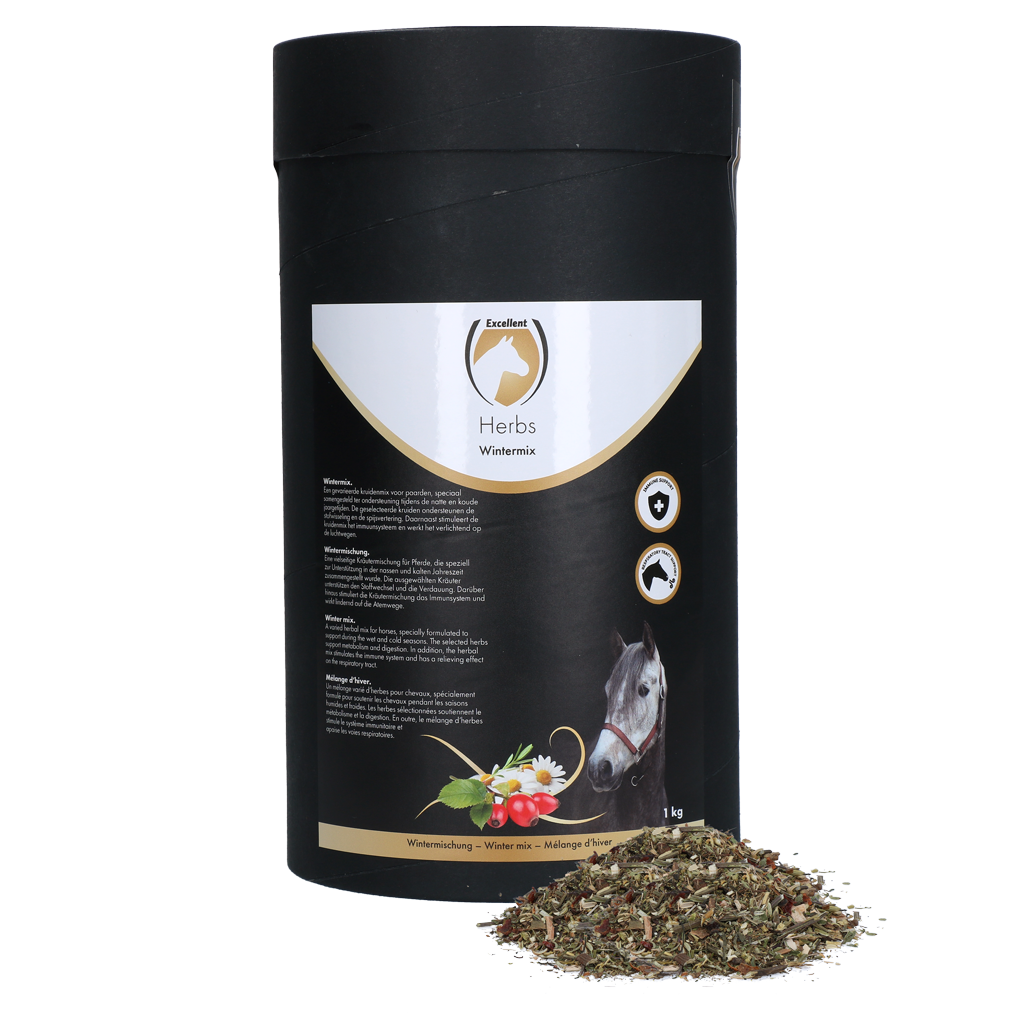 Excellent Horse Herbs Wintermix 1 kg - Aanvullend diervoeder voor paarden - afbeelding 1