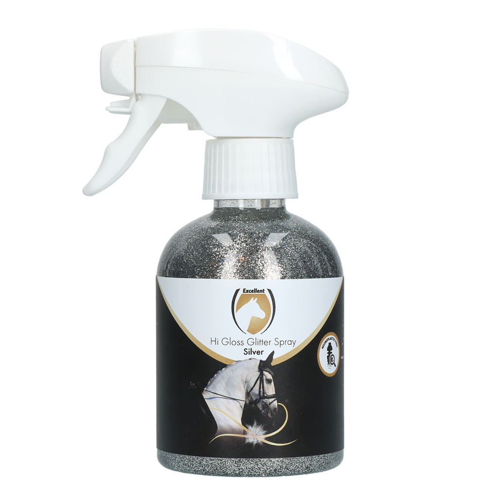 Excellent Horse Hi Gloss Glitter Spray Silver 250 ml - afbeelding 1