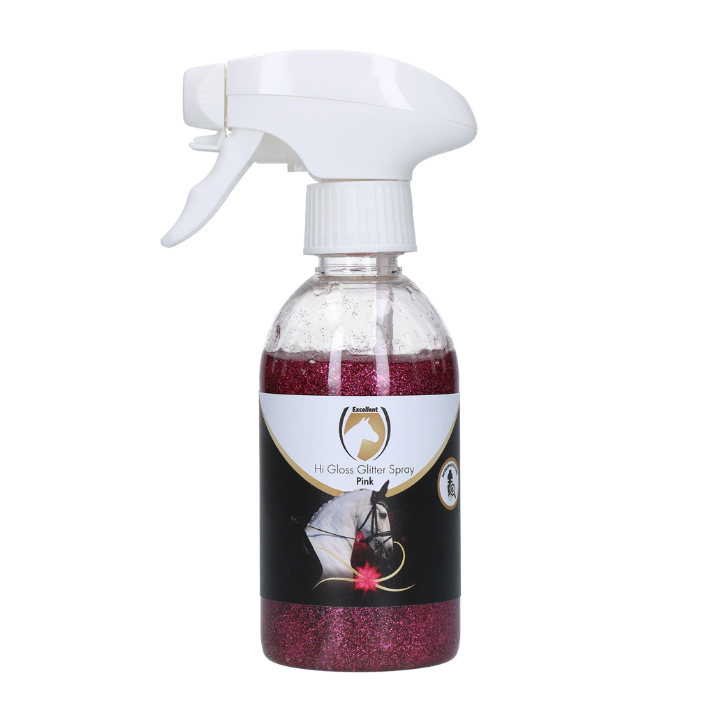 Excellent Horse Hi Gloss Glitter Spray Pink 250 ml - afbeelding 1