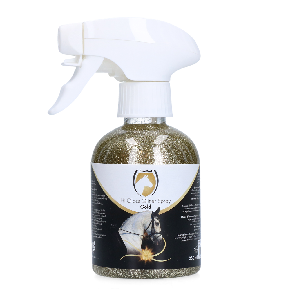 Excellent Horse Hi Gloss Glitter Spray Gold 250 ml - Voor een sprankelende vacht - afbeelding 1