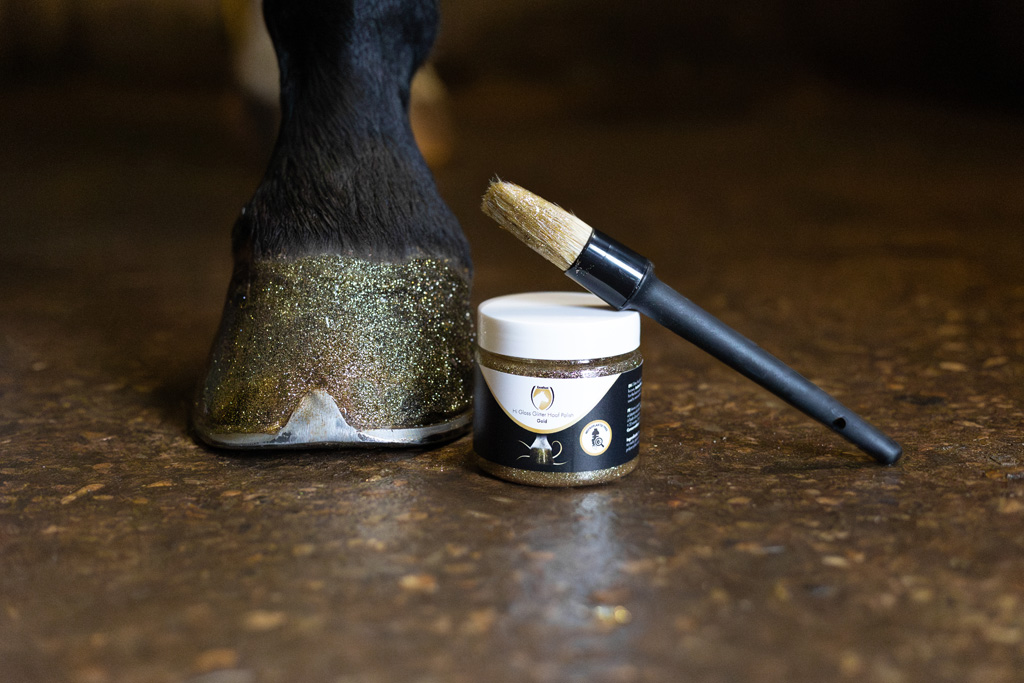 Excellent Horse Hi Gloss Glitter Hoof Polish Gold 150 ml - afbeelding 5