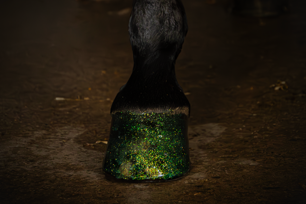 Excellent Horse Hi Gloss Glitter Hoof Polish Green 150 ml - afbeelding 2