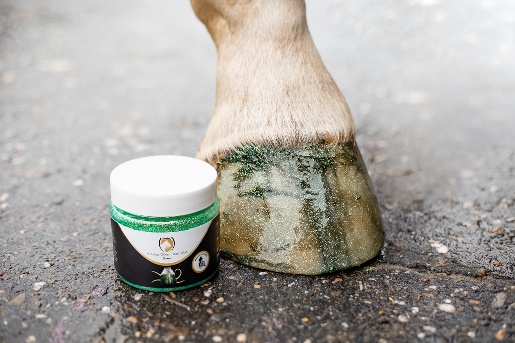 Excellent Horse Hi Gloss Glitter Hoof Polish Green 150 ml - afbeelding 4