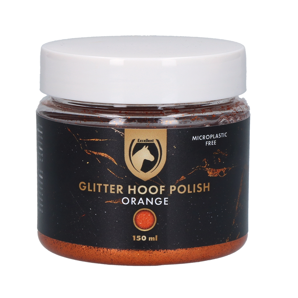 Excellent Horse Hi Gloss Glitter Hoof Polish Orange 150 ml - afbeelding 1