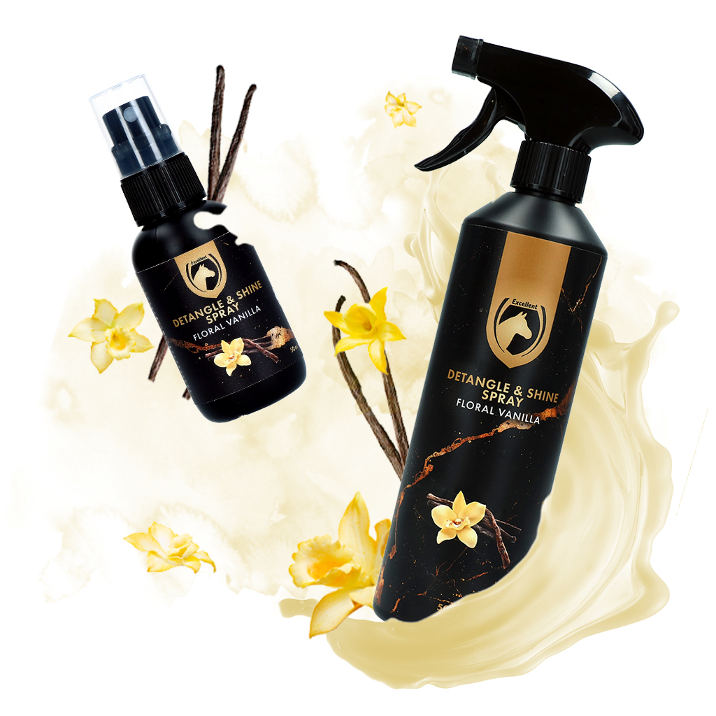 Excellent Horse Detangle & Shine Spray 50 ml Floral Vanilla - Antiklit en Glans - afbeelding 2