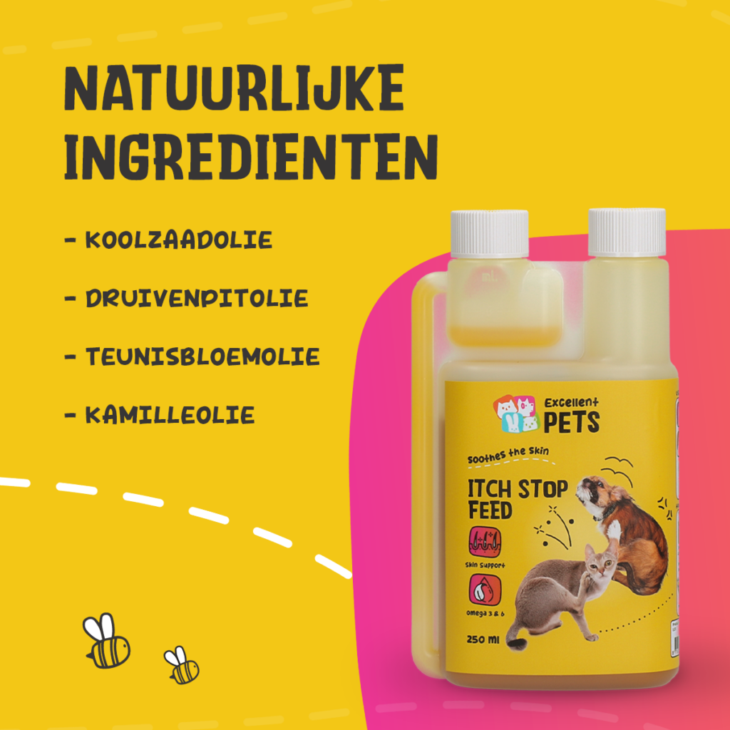 Excellent Pets Itch Stop Feed 250 ml - Huid- en vachtverzorging voor honden en katten - afbeelding 5