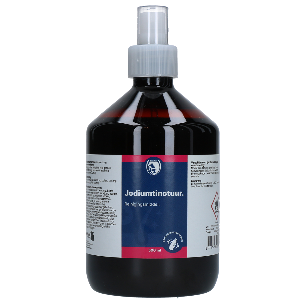 Jodiumtinctuur 1% (10 mg per ml) & 70% Alcohol 500 ml