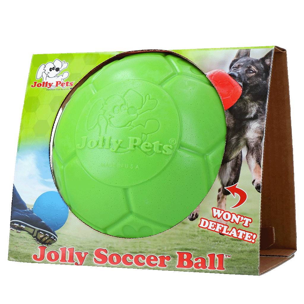 Jolly Soccer Ball Groen L (20 cm) - Duurzame Speelbal voor Honden - afbeelding 1