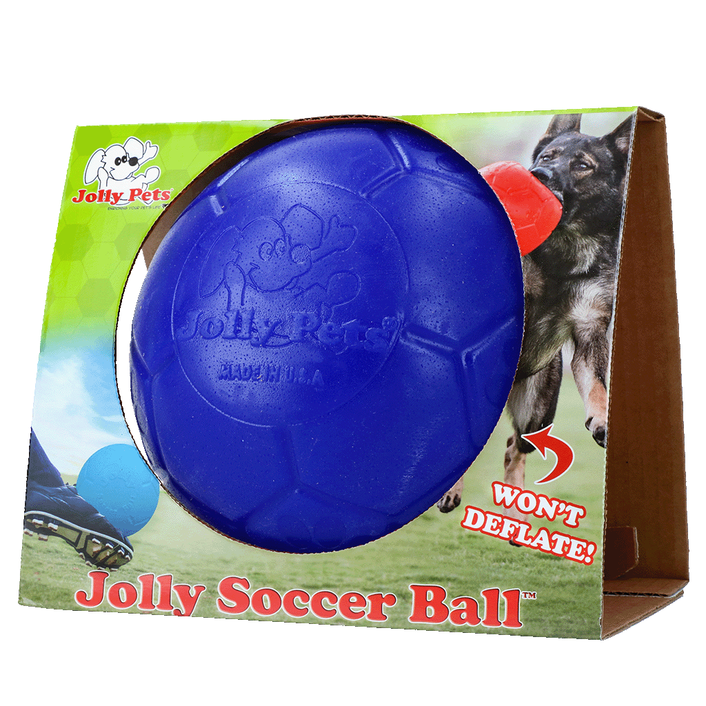 Jolly Soccer Ball Blauw L (20 cm) - Speelbal voor Honden - afbeelding 1