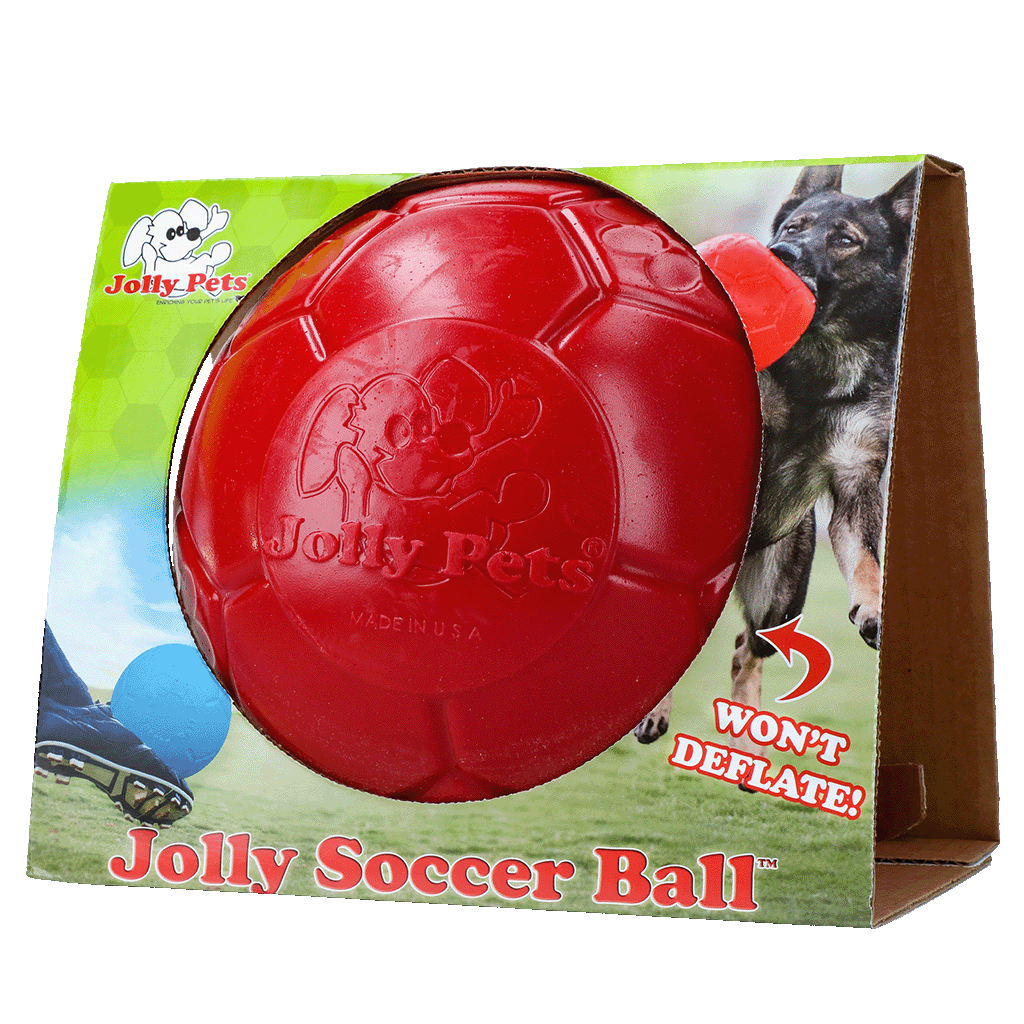 Jolly Soccer Ball Rood L (20 cm) - Duurzame Speelbal voor Honden - afbeelding 1