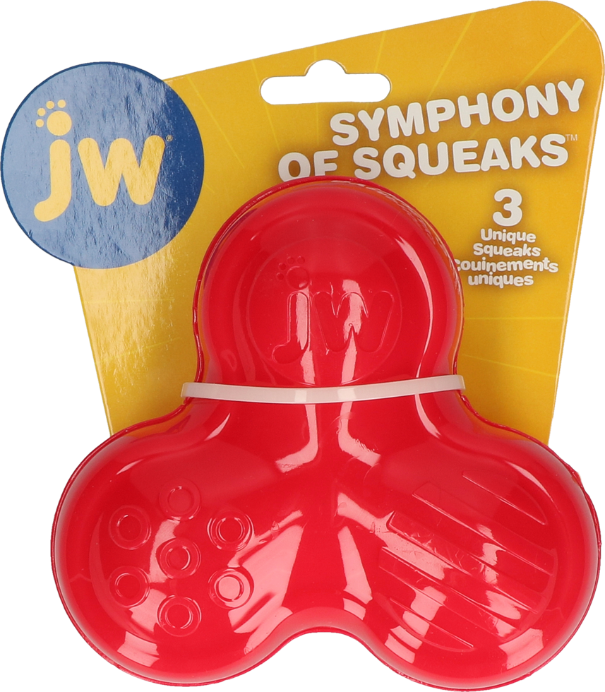 JW Symphony of Squeaks Rood - Speelgoed met 3 Geluiden voor Honden - afbeelding 1