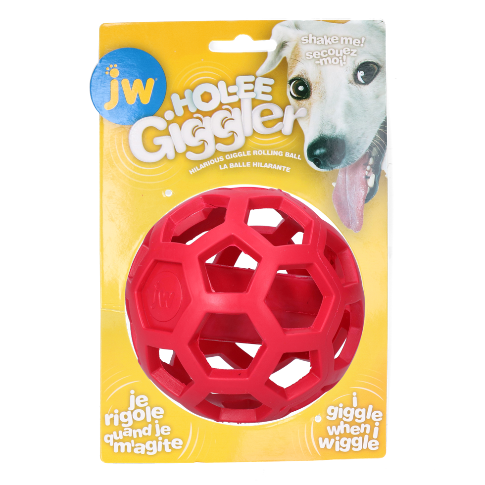 JW Hol-ee Giggler Speelgoedbal 11,5 cm voor Honden - afbeelding 1
