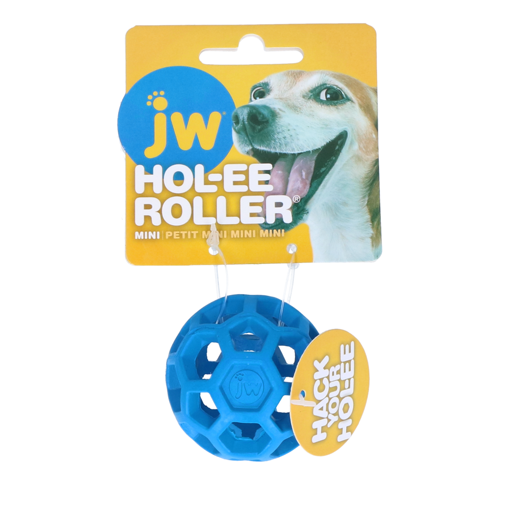 JW Hol-ee Roller Mini Blue - Speelgoed voor Honden - 5 cm