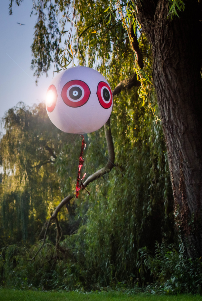 Knock Pest Schrikballon Wit - Opblaasbare Vogelafschrikker Ø 40 cm - afbeelding 4
