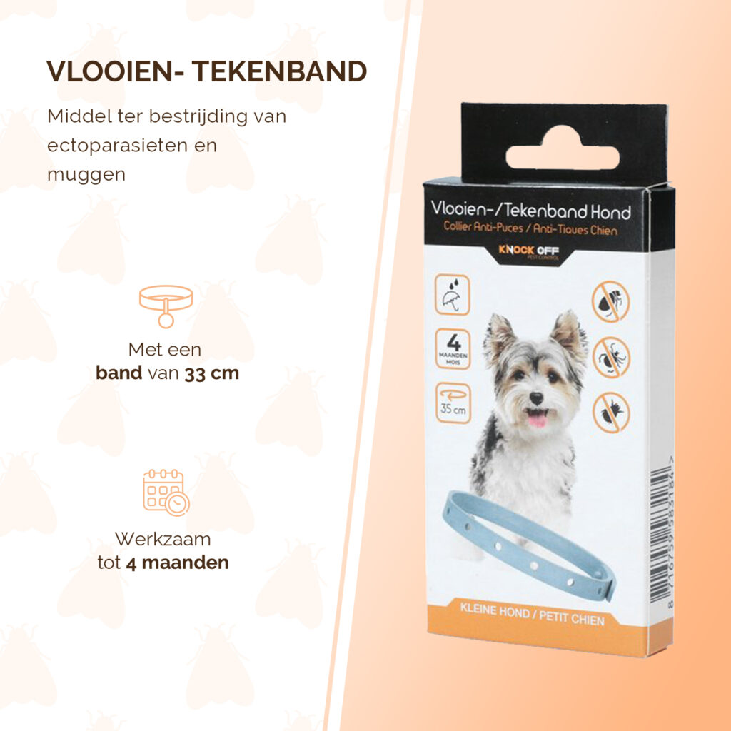 Knock Pest Vlooien/Tekenband Hond 33 cm DE/UK - 100% gifvrij - afbeelding 2
