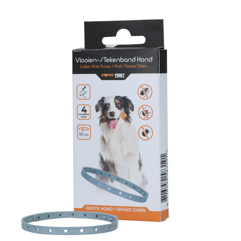 Knock Pest Vlooien/Tekenband Hond 59 cm - Gifvrij en Regenbestendig