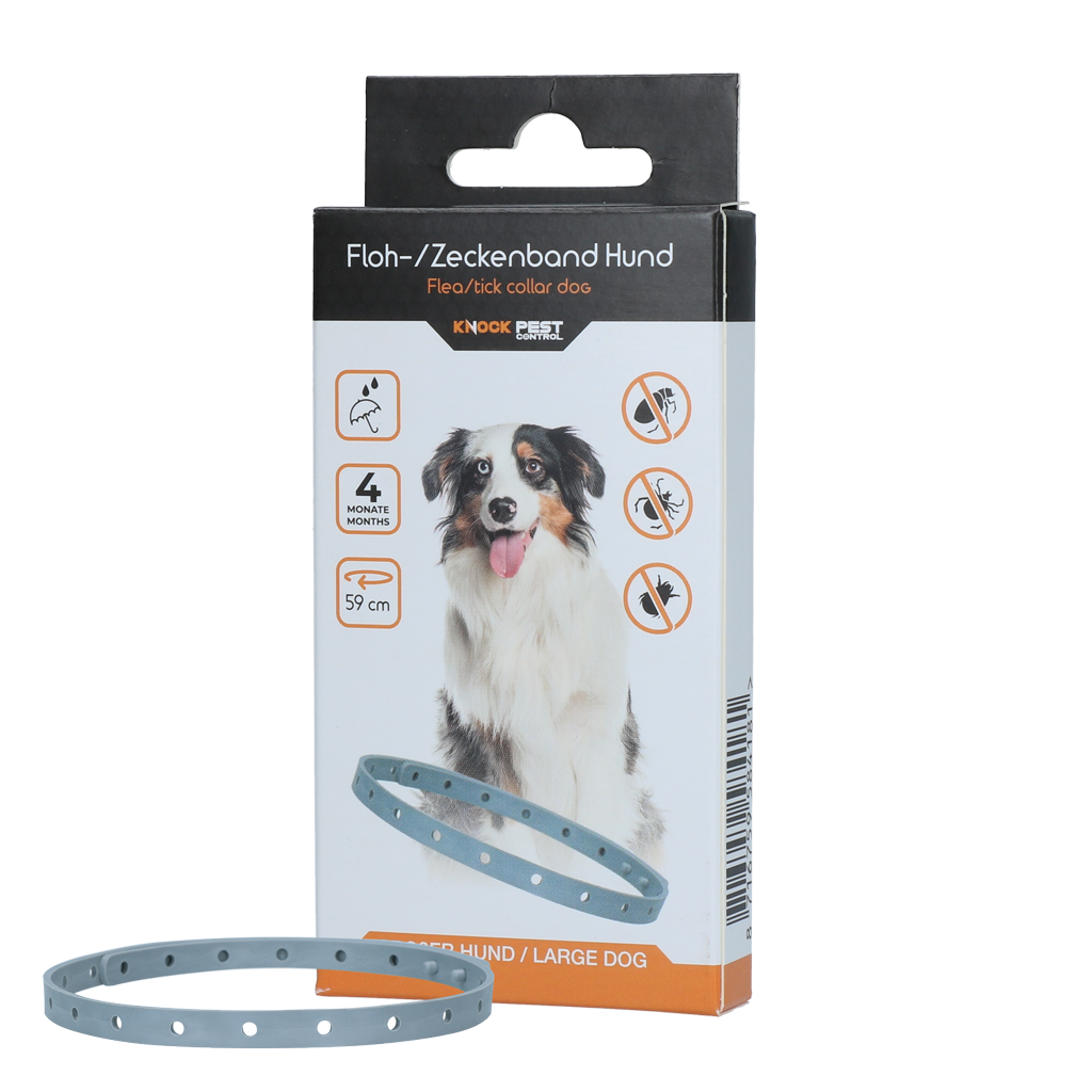 Knock Pest Vlooien/Tekenband Hond 59 cm - 100% gifvrij en regenbestendig - afbeelding 1