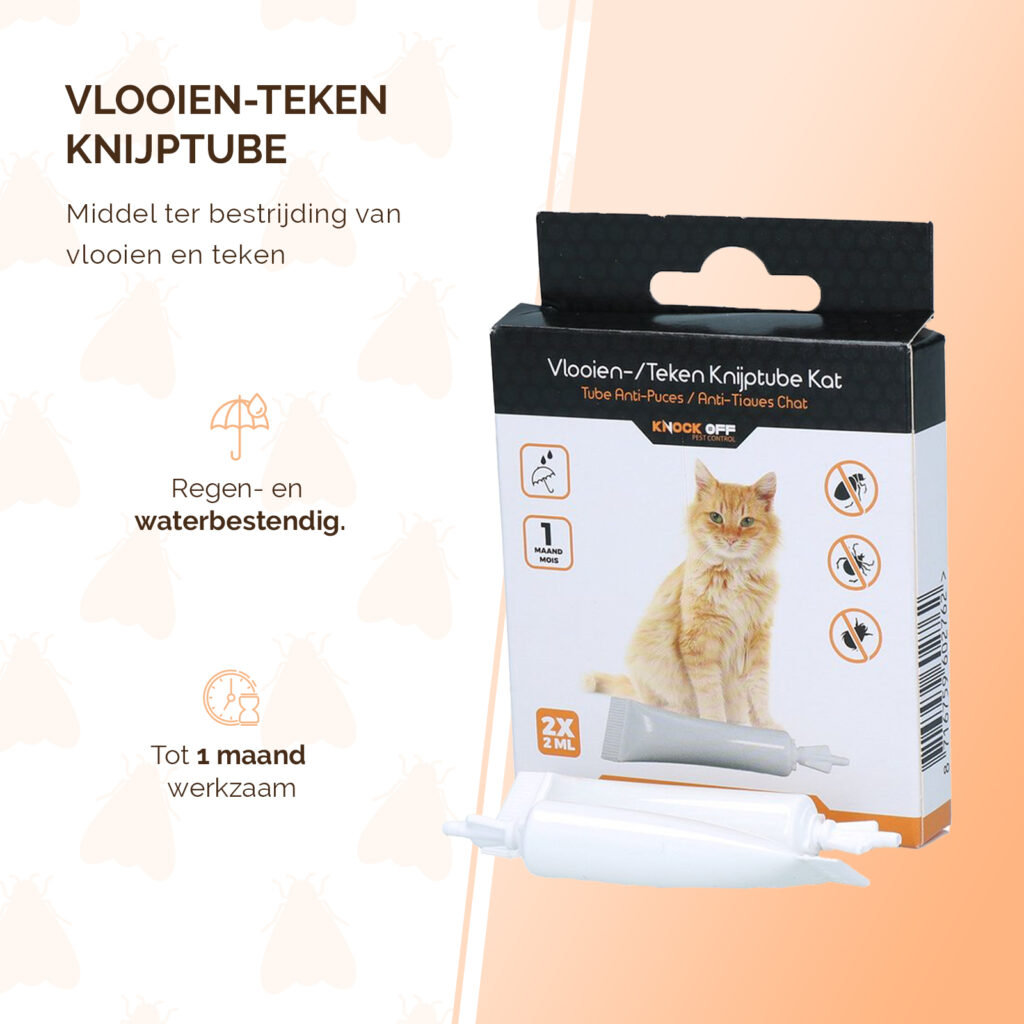 Knock Pest Vlooien- en Tekenpipet voor Katten, 2 x 2 ml - afbeelding 2