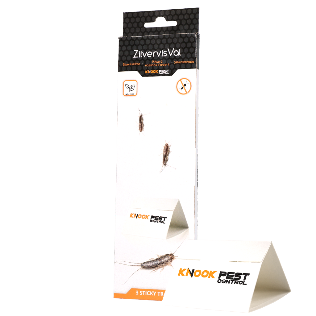 Knock Pest Zilvervisjesval Delta - 3 kleefvallen voor zilver- en papiervisjes - afbeelding 1