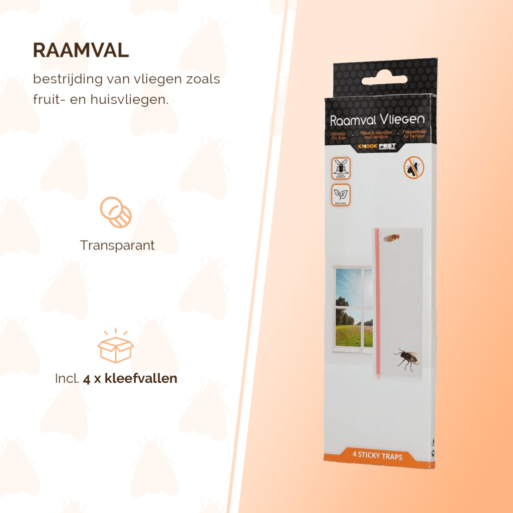 Knock Pest Raamval Voor Vliegen - 4 Kleefvallen - afbeelding 2