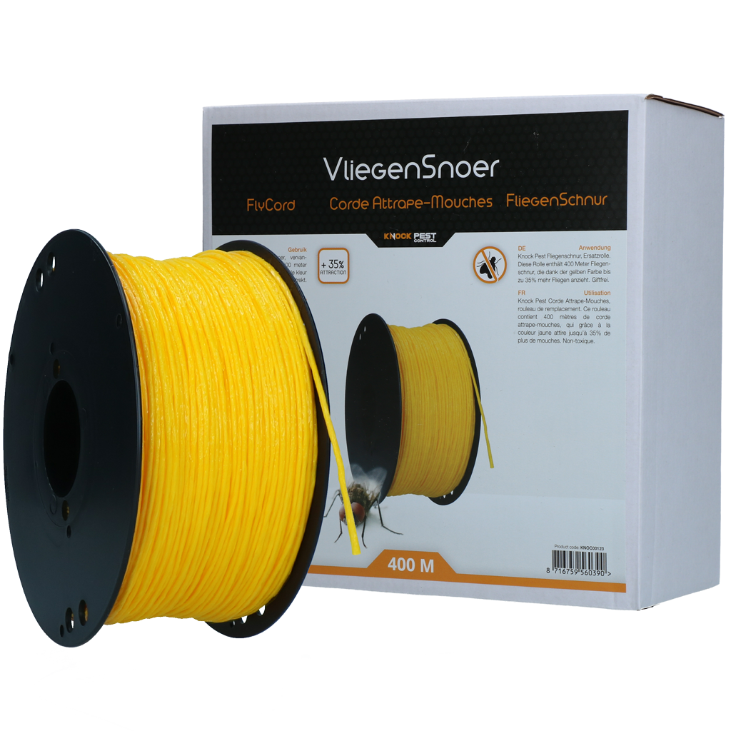 Knock Pest Vliegensnoer Vervangingsrol 400 m - Geel - afbeelding 1