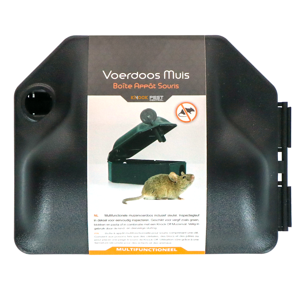 Knock Pest Voerdoos Muis incl. Sleutel - Veilig en Multifunctioneel - afbeelding 1