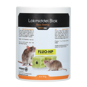 Knock Pest Lokmiddel Blok voor muis en rat Fluo-NP 4 x 15 g